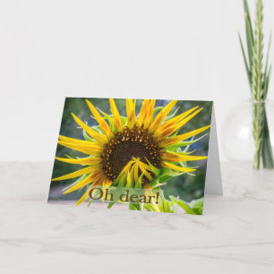 Zonnebloem late verjaardag kaart