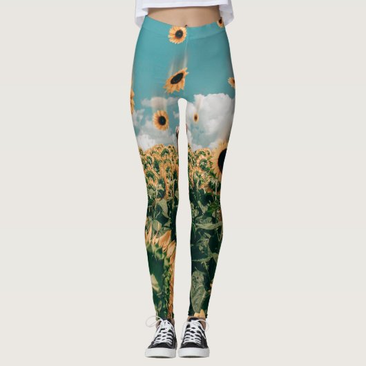 zonnebloem leggings (Voorkant)