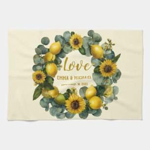 Zonnebloem Lemon Krans Love Design Theedoek