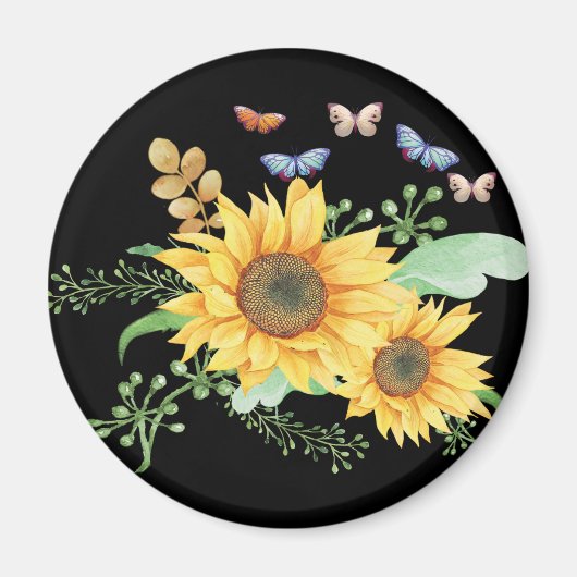 zonnebloem lente magneet (Voorkant)