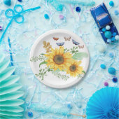 zonnebloem lente papieren bordje (Feest)