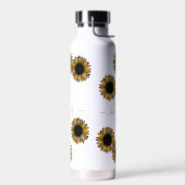 Zonnebloem Leopard Spot Monogram Naam Gepersonalis Waterfles (Links)