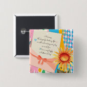 Zonnebloem Lettercode Envelope Moederdag Vierkante Button 5,1 Cm (Voorkant /achterkant)