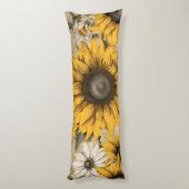 Zonnebloem Lichaamskussen (Achterkant (Verticaal))