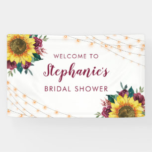 Zonnebloem Licht Burgundy Roos Vrijgezellenfeest Spandoek