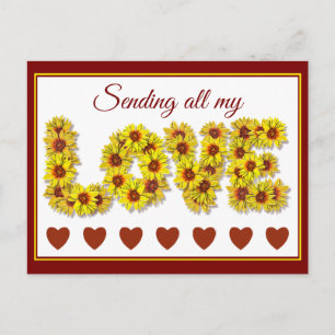 Zonnebloem Liefde Ansichtkaart Briefkaart