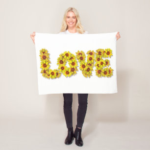 Zonnebloem Liefde Fleece Deken