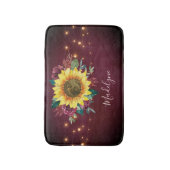 Zonnebloem Lights Bourgogne Bloemen Monogram Badmat (Voorkant Verticaal)