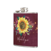 Zonnebloem Lights Bourgogne Bloemen Monogram Heupfles (Links)