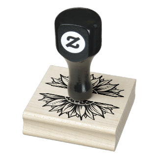 Zonnebloem lijst adres of bedrijf rubberstempel