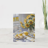 Zonnebloem & Limonade Zomer - Waterverven Kaart (Voorkant)