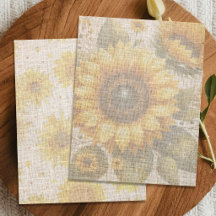 Zonnebloem Linnen Ontwerp Scrapbook Papier