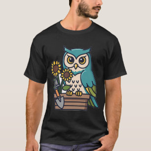 Zonnebloem lint Uil Tuingereedschap Box Cadeau T-shirt