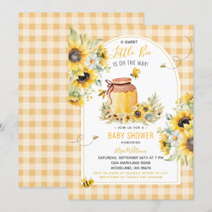 Zonnebloem Little Bee is op de weg Baby shower Kaart