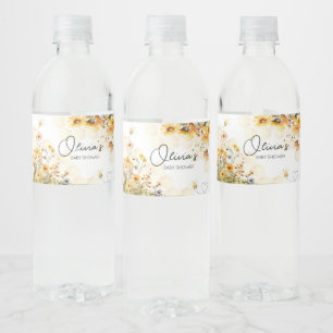 Zonnebloem Little Honey Baby shower Waterfles Etiket