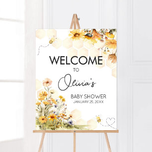 Zonnebloem Little Honey Baby shower Welkomstbord Poster