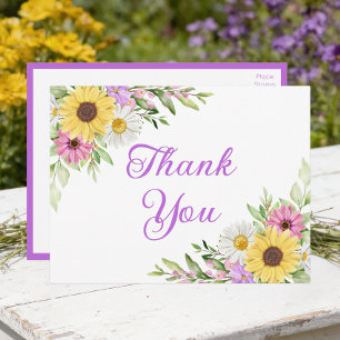 Zonnebloem Madelief Tuin Bloemige Trouw Dank Je Briefkaart
