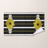 Zonnebloem, madeliefjes en strepen bad handdoek (Handdoek)