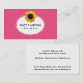 Zonnebloem | Magenta Stripes Visitekaartje (Voorkant / Achterkant)