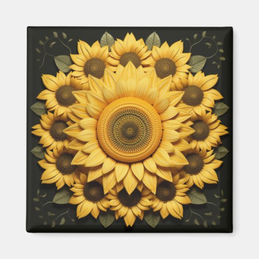 Zonnebloem Magnet Magneet (Voorkant)