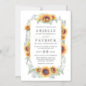 Zonnebloem magnetische Waterverf bruiloft uitnodig Magnetische Uitnodiging (Voorkant)