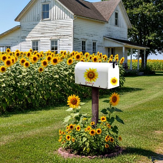 Zonnebloem mailbox sticker