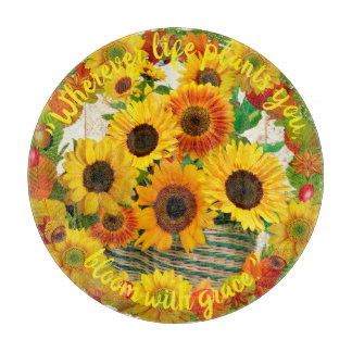 Zonnebloem Mand Boeket Bloei met Gratie Snijplank