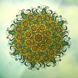 Zonnebloem Mandala Natuur Lover Zonnebloemen Flora Raamsticker