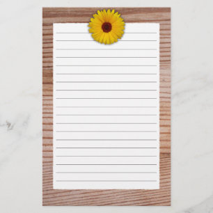 Zonnebloem Marigold op Rustic Wooden Boards Briefpapier