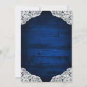 Zonnebloem Mason Jar Blauw Hout Bruiloft Uitnodigi Kaart (Achterkant)