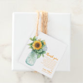 Zonnebloem Mason Jar bruiloft Dank u bericht Bedankjes Labels (In situ)
