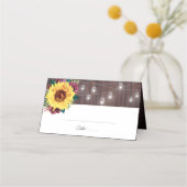 Zonnebloem Mason Jar Lights Hout Bruiloft (Voorkant)