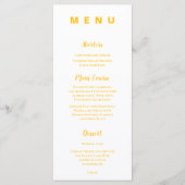 Zonnebloem Mason Jar Wedding Receptie Diner Menu (Voorkant)