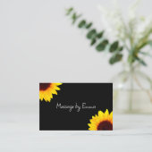 Zonnebloem Massage Afspraak Visitekaartjes (Staand voorkant)