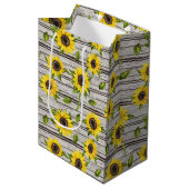 Zonnebloem Medium Cadeauzakje (Voorkant Gekanteld)