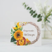Zonnebloem met Altijd Onthoud dat God van je houdt Briefkaart (Staand voorkant)