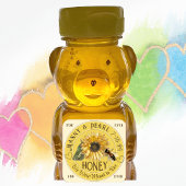 Zonnebloem met Bee mini Honing Beer Label Wedding