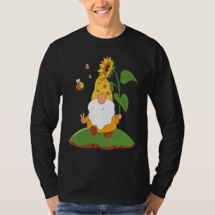Zonnebloem met bijen Hippie Gnome T-shirt