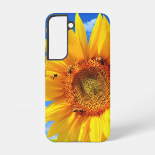 Zonnebloem met bijen op Blue Sky Samsung Galaxy Hoesje
