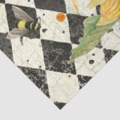 Zonnebloem met bijen Zwarte Ephemera ontkoppeling  Tissuepapier (Detail)