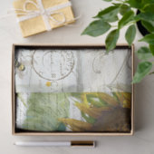 Zonnebloem met bijenschrift Ephemera Rustic Decoup Tissuepapier (Geschenk)