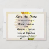 Zonnebloem met de zon sparen de Datum Save The Date (Voorkant)