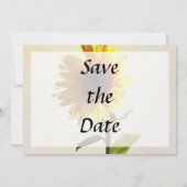Zonnebloem met de zon sparen de Datum Save The Date (Achterkant)