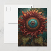 Zonnebloem met een oog briefkaart (Voorkant / Achterkant)