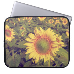Zonnebloem met filter-effect retro- styleag laptop sleeve