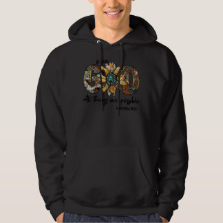Zonnebloem met God Alle mogelijke Christelijke R Hoodie