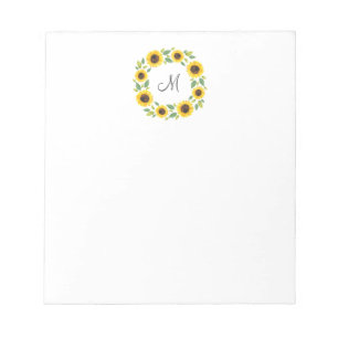 Zonnebloem, met hand geslepen Waterverf Notitieblok