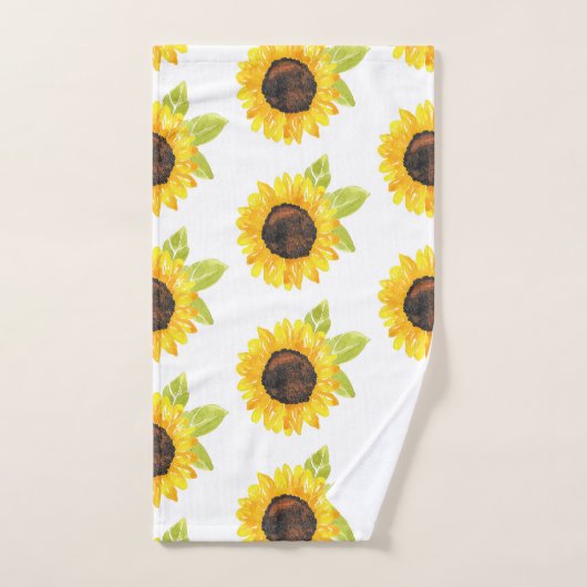 Zonnebloem met handmatige Waterverf Bad Handdoek (Handdoek)