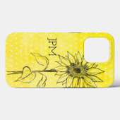 Zonnebloem met landstijl gele hand Case-Mate iPhone case (Achterkant (horizontaal))