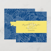 Zonnebloem met lint Save the Date: Navy Geel Save The Date (Voorkant / Achterkant)